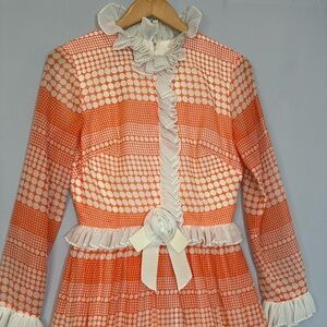 Miss Elliette Women’s Size M Victorian 1960’s Maxi Dress Elegant Peasant Prairie